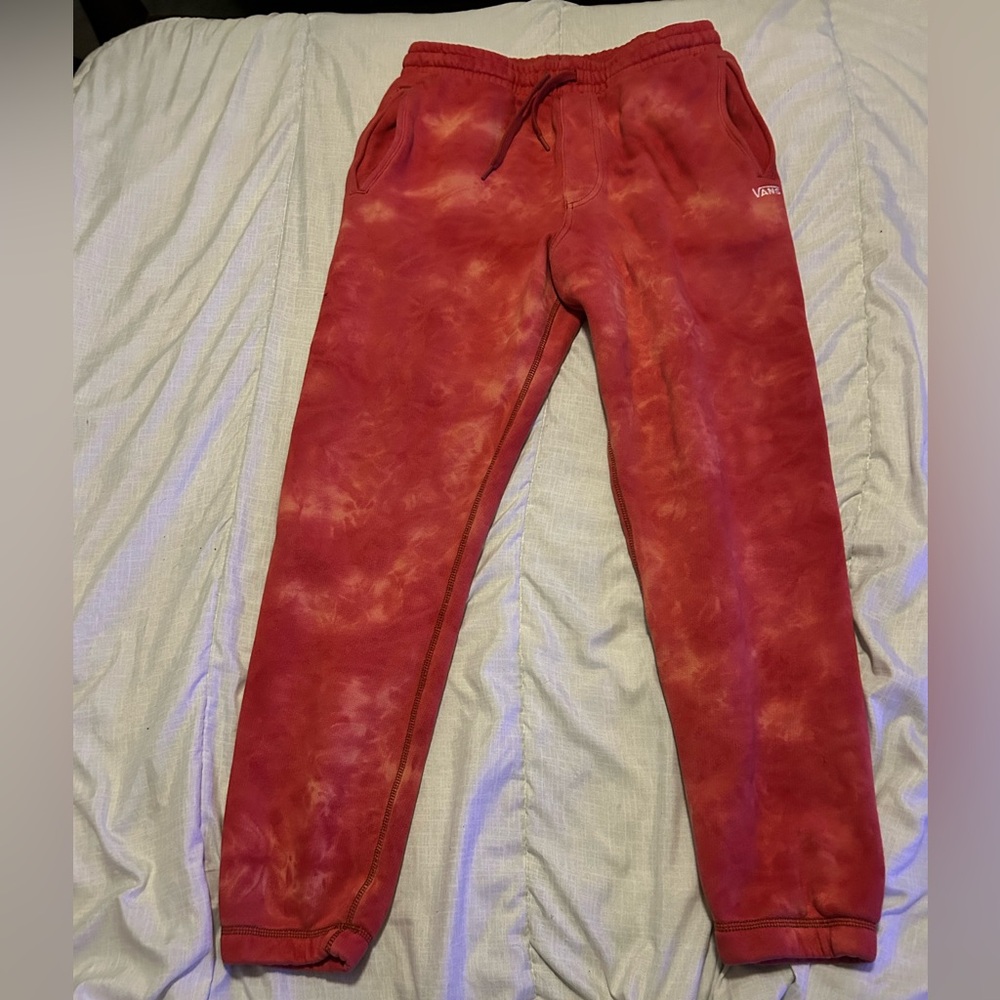 Vans Red Tie-Dye Sweatpants